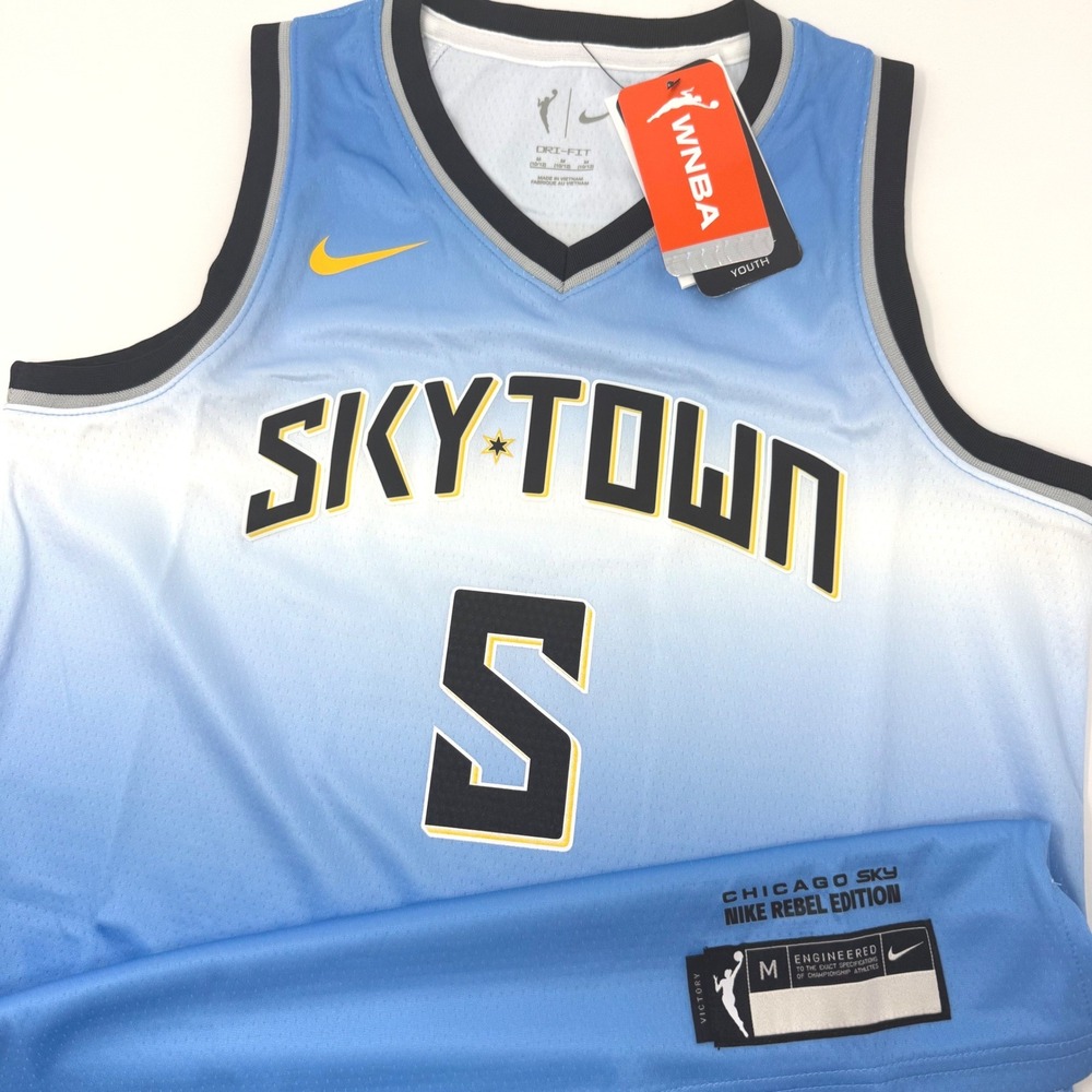 Nike Chicago Sky Angel Reese 5 Skytown Rebel Edition Youth Jersey Medium NEW